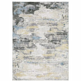 5' X 7' Gray And Ivory Abstract Printed Stain Resistant Non Skid Area Rug - Homeroots - Flyclothing LLC