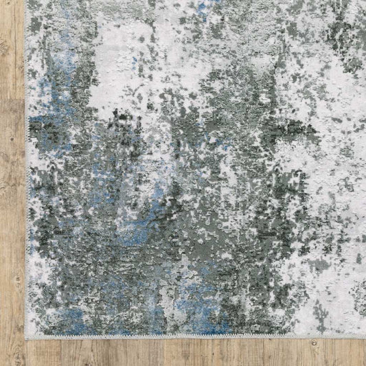 2' X 3' Gray And Ivory Abstract Printed Stain Resistant Non Skid Area Rug - Homeroots - Flyclothing LLC