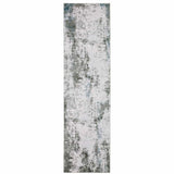 2' X 8' Gray And Ivory Abstract Printed Stain Resistant Non Skid Runner Rug