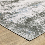 4' X 6' Silver Grey Charcoal And Light Blue Abstract Printed Stain Resistant Non Skid Area Rug - Homeroots - Flyclothing LLC