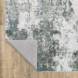 4' X 6' Silver Grey Charcoal And Light Blue Abstract Printed Stain Resistant Non Skid Area Rug - Homeroots - Flyclothing LLC