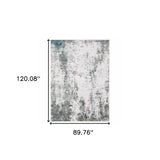 8' X 10' Silver Grey Charcoal And Light Blue Abstract Printed Stain Resistant Non Skid Area Rug - Homeroots - Flyclothing LLC