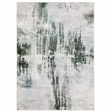 2' X 3' Silver Grey Teal Blue And Charcoal Abstract Printed Stain Resistant Non Skid Area Rug - Homeroots - Flyclothing LLC