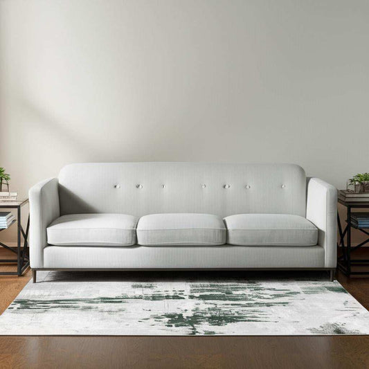 5' X 7' Gray And White Abstract Printed Stain Resistant Non Skid Area Rug - Homeroots - Flyclothing LLC