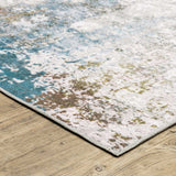 2' X 3' Ivory And Blue Abstract Printed Stain Resistant Non Skid Area Rug - Homeroots - Flyclothing LLC