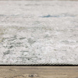 2' X 3' Ivory And Blue Abstract Printed Stain Resistant Non Skid Area Rug - Homeroots
