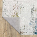 2' X 3' Ivory And Blue Abstract Printed Stain Resistant Non Skid Area Rug - Homeroots - Flyclothing LLC