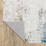 2' X 8' Ivory And Blue Abstract Printed Stain Resistant Non Skid Runner Rug - Homeroots - Flyclothing LLC