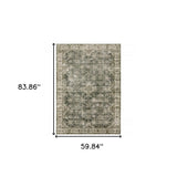 5' X 7' Blue And Beige Oriental Printed Stain Resistant Non Skid Area Rug - Homeroots - Flyclothing LLC