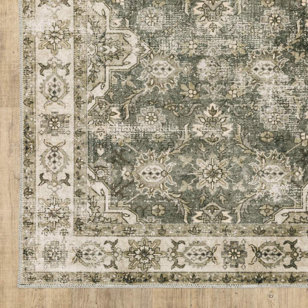 5' X 7' Blue And Beige Oriental Printed Stain Resistant Non Skid Area Rug - Homeroots - Flyclothing LLC