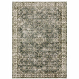 8' X 10' Blue And Beige Oriental Printed Stain Resistant Non Skid Area Rug - Homeroots