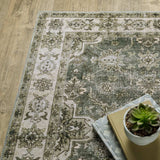 8' X 10' Blue And Beige Oriental Printed Stain Resistant Non Skid Area Rug - Homeroots - Flyclothing LLC