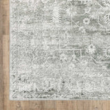 2' X 3' Sage Green Grey Ivory And Silver Oriental Printed Stain Resistant Non Skid Area Rug - Homeroots - Flyclothing LLC