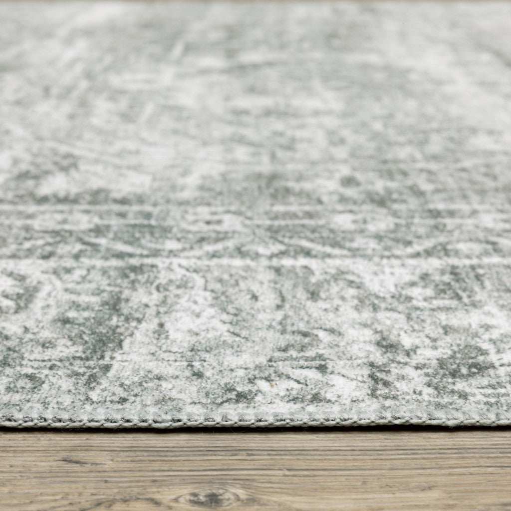 2' X 8' Gray And Ivory Oriental Printed Stain Resistant Non Skid Runner Rug - Homeroots - Flyclothing LLC