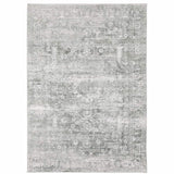 8' X 10' Sage Green Grey Ivory And Silver Oriental Printed Stain Resistant Non Skid Area Rug - Homeroots - Flyclothing LLC
