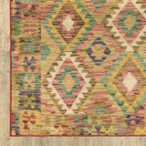 2' X 8' Gold Orange Brown Red Green Purple And Beige Southwestern Printed Stain Resistant Non Skid Runner Rug - Homeroots - Flyclothing LLC
