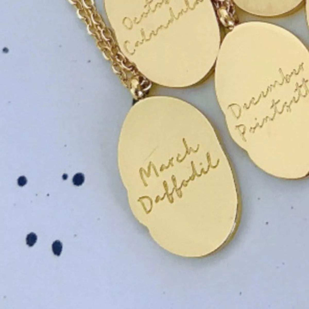 18K Gold-Plated Engraved Pendant Necklace - Trendsi - Flyclothing LLC