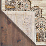 10' X 13' Ivory Gold Grey And Blue Oriental Power Loom Stain Resistant Area Rug - Homeroots - Flyclothing LLC