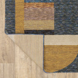 8' Runner Blue and Beige Geometric Power Loom Runner Rug - Homeroots - Flyclothing LLC