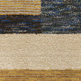 7' X 10' Blue and Beige Geometric Power Loom Area Rug - Homeroots - Flyclothing LLC