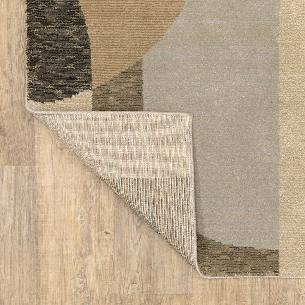 8' Runner Green and Ivory Geometric Power Loom Runner Rug - Homeroots - Flyclothing LLC