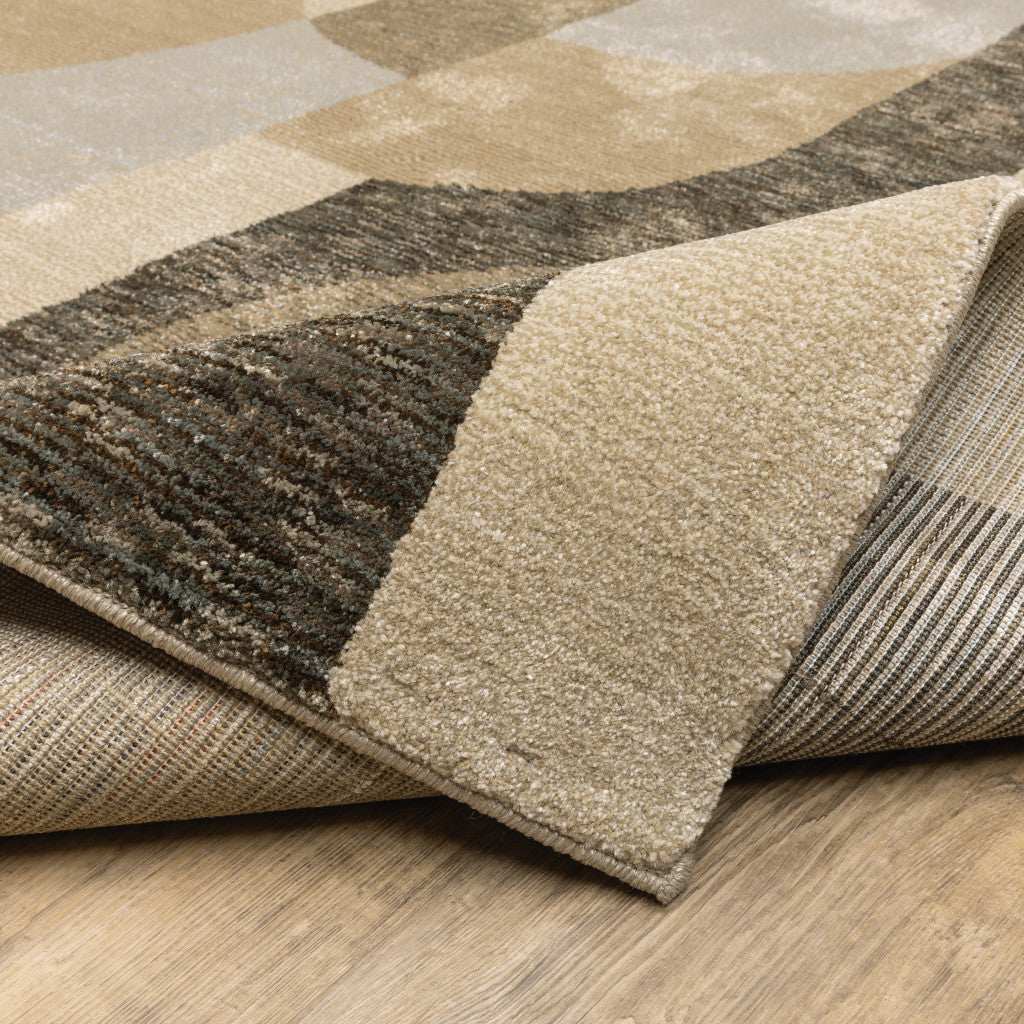 8' Runner Green and Ivory Geometric Power Loom Runner Rug - Homeroots - Flyclothing LLC