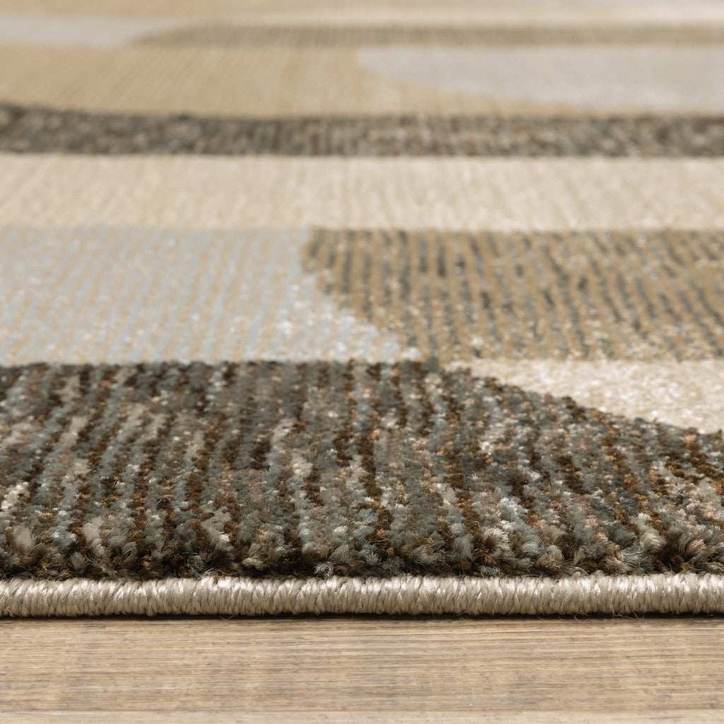 3' X 5' Brown and Ivory Geometric Power Loom Area Rug - Homeroots - Flyclothing LLC