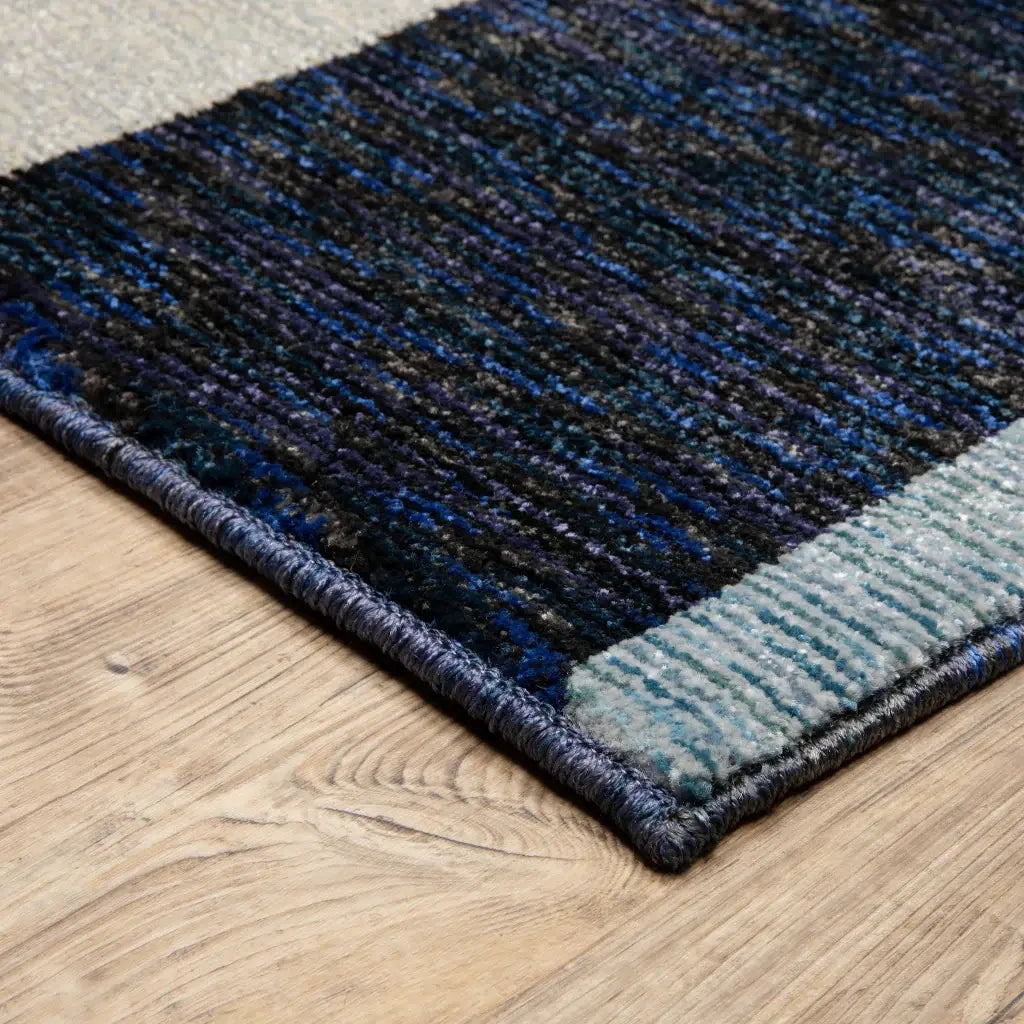 7' X 10' Blue and Gray Geometric Power Loom Area Rug - Homeroots - Flyclothing LLC