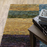 8' Runner Purple and Red Geometric Power Loom Runner Rug - Homeroots - Flyclothing LLC