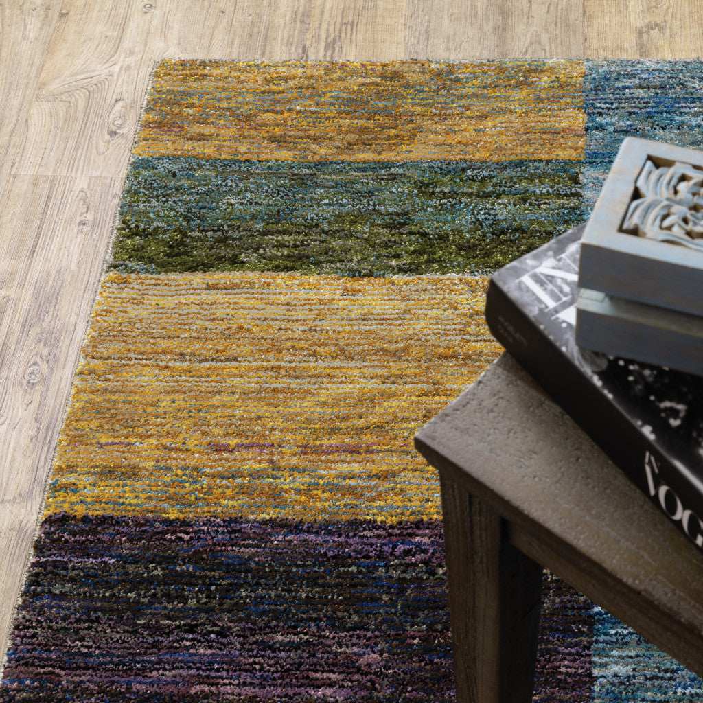 8' Runner Purple and Red Geometric Power Loom Runner Rug - Homeroots - Flyclothing LLC