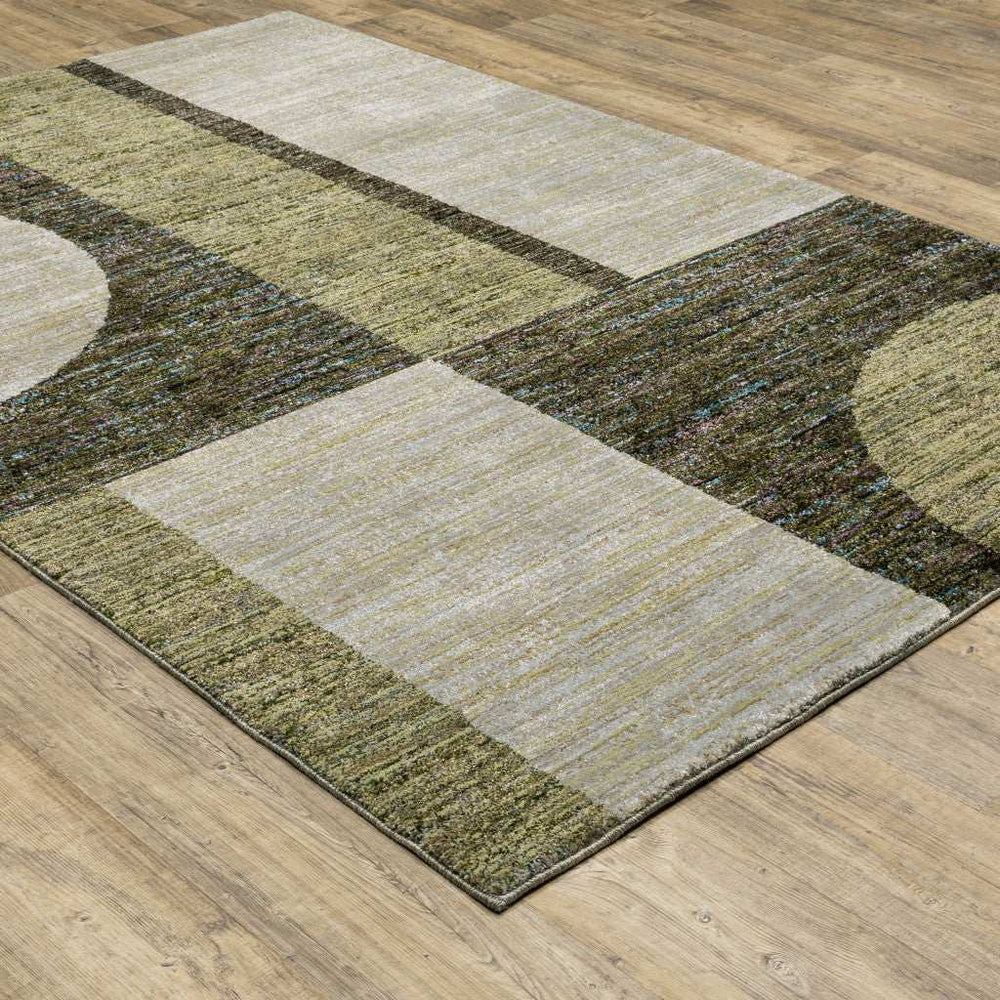 10' X 13' Blue and Beige Geometric Power Loom Area Rug - Homeroots - Flyclothing LLC
