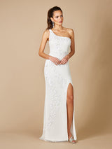 Lara Fleur One Shoulder Floral Beaded Wedding Gown | 51081