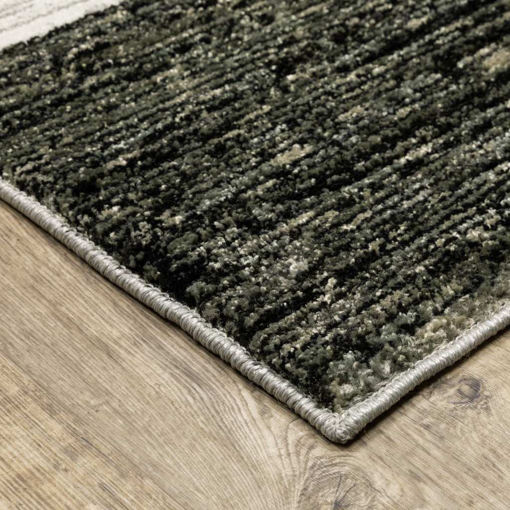 8' Runner Gray and Ivory Geometric Power Loom Runner Rug - Homeroots - Flyclothing LLC