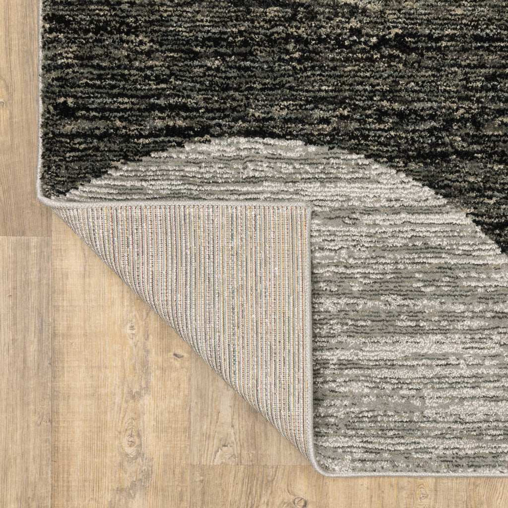 8' Runner Gray and Ivory Geometric Power Loom Runner Rug - Homeroots - Flyclothing LLC