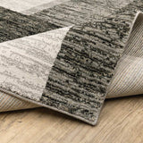 8' Runner Gray and Ivory Geometric Power Loom Runner Rug - Homeroots - Flyclothing LLC