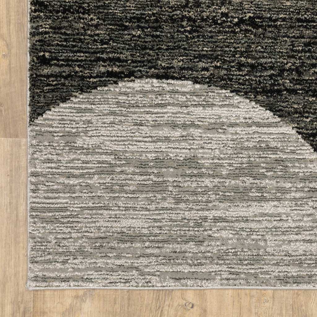8' X 11' Gray and Ivory Geometric Power Loom Area Rug - Homeroots - Flyclothing LLC