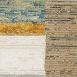 10' X 13' Beige Gold Black Grey Tan Teal and Rust Geometric Power Loom Area Rug - Homeroots - Flyclothing LLC
