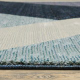 8' Runner Blue Purple Grey and Teal Geometric Power Loom Runner Rug - Homeroots - Flyclothing LLC