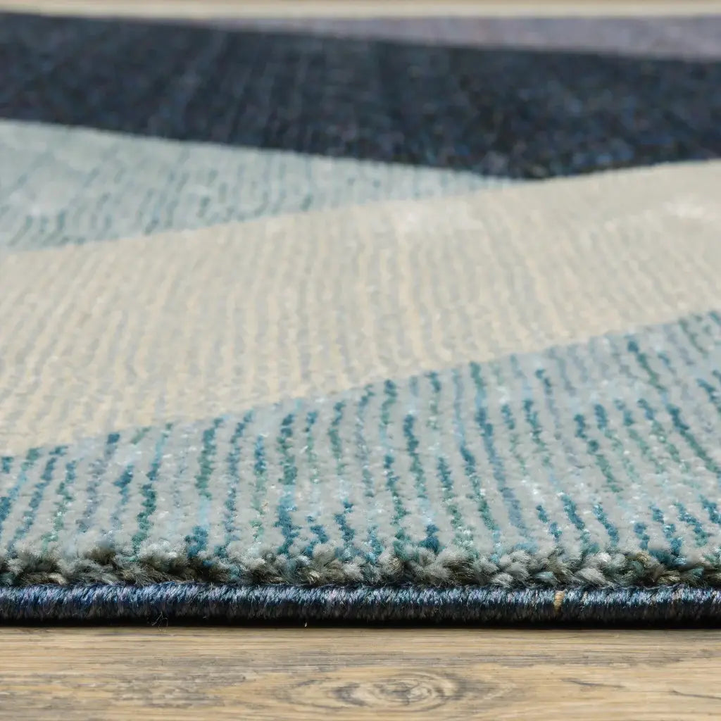 8' Runner Blue Purple Grey and Teal Geometric Power Loom Runner Rug - Homeroots - Flyclothing LLC