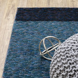 8' Runner Blue Purple Grey and Teal Geometric Power Loom Runner Rug - Homeroots - Flyclothing LLC