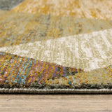 8' Runner Blue and Beige Geometric Power Loom Runner Rug - Homeroots - Flyclothing LLC