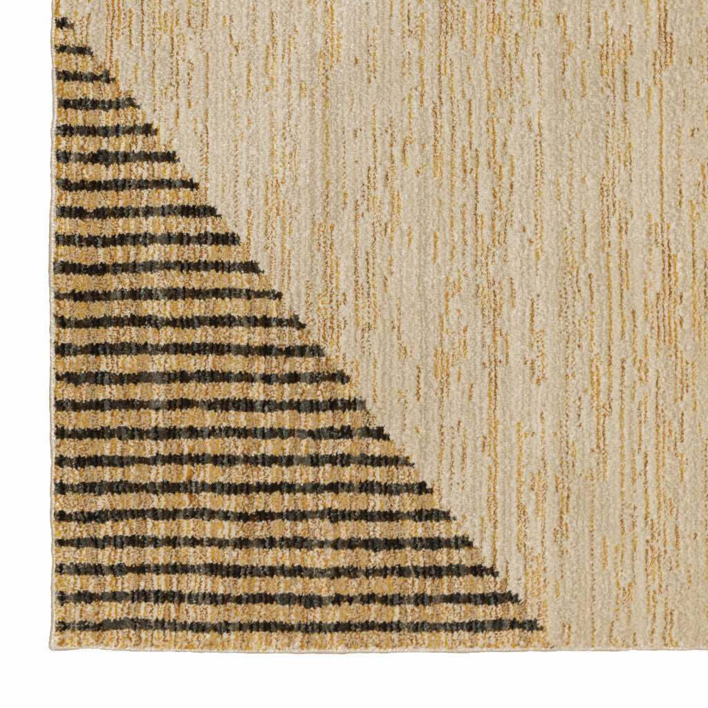 8' Runner Blue and Beige Geometric Power Loom Runner Rug - Homeroots - Flyclothing LLC