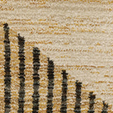7' X 10' Gold Brown Blue Charcoal Rust and Beige Geometric Power Loom Area Rug - Homeroots - Flyclothing LLC