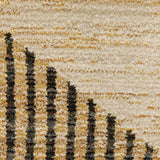 7' X 10' Gold Brown Blue Charcoal Rust and Beige Geometric Power Loom Area Rug - Homeroots - Flyclothing LLC