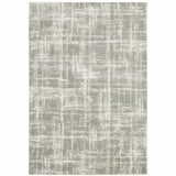 10' X 13' Grey And Ivory Abstract Shag Power Loom Stain Resistant Area Rug - Homeroots - Flyclothing LLC