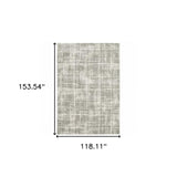 10' X 13' Grey And Ivory Abstract Shag Power Loom Stain Resistant Area Rug - Homeroots - Flyclothing LLC