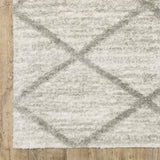 8' X 11' Ivory And Grey Geometric Shag Power Loom Stain Resistant Area Rug - Homeroots - Flyclothing LLC