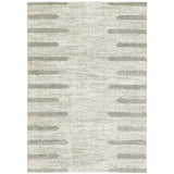 8' X 11' Ivory And Grey Geometric Shag Power Loom Stain Resistant Area Rug - Homeroots - Flyclothing LLC