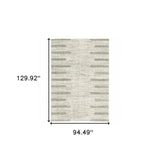 8' X 11' Ivory And Grey Geometric Shag Power Loom Stain Resistant Area Rug - Homeroots - Flyclothing LLC