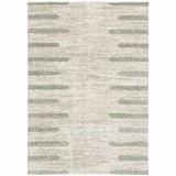 8' X 11' Ivory And Grey Geometric Shag Power Loom Stain Resistant Area Rug - Homeroots - Flyclothing LLC